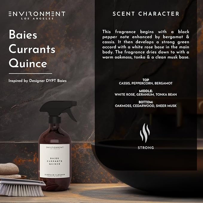 ENVIRONMENT Inspired by Designer Perfume DYPT Surface Cleaner, 16oz Luxury Surface Cleaner (Baies | Currants | Quince) Home Essentials, Scented Cleaning Products, Vegan & Cruelty-Free