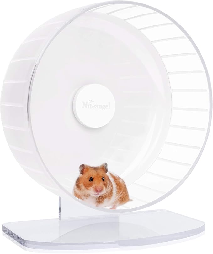 Niteangel Super-Silent Hamster Exercise Wheels: Quiet 11 inch Running Wheel | Can 11.6-15.4" Adjustable Height - No Bend Back Spinner Running for Dwarf Syrian Hamster Gerbils Mice Or Other Small Animal