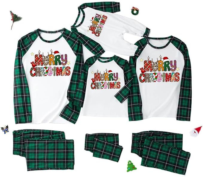 TEERAPHIQUE Christmas Pajamas for Family,Family Holiday Pajamas Matching Sets,Xmas Jammies for Couples