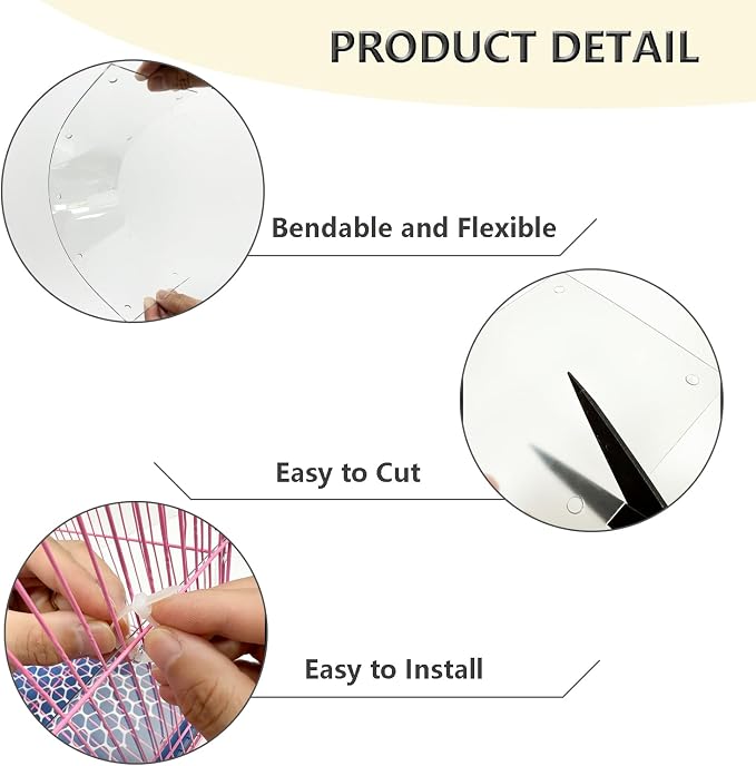 18PCS Pet Cage Guard, Rabbit Urine Guard, 13.8" x 5.9" Pet Cage Edge Liner with 180PCS Ties for Rabbit, Guinea Pig, Hamster, Chinchilla, Hedgehog, Ferret, Bunny
