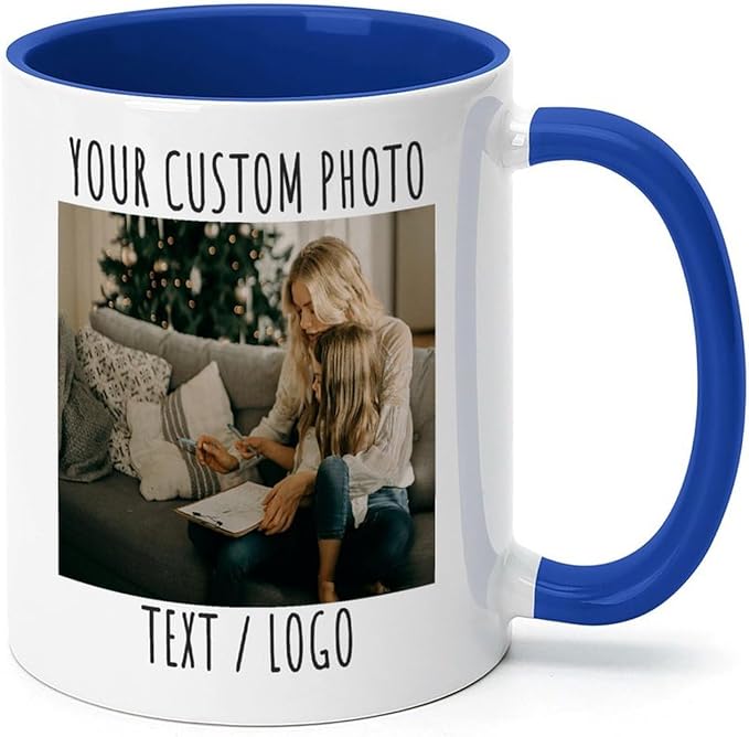 Custom Mug - Personalized Coffee Mug with Image, Logo, or Text | Custom Photo Cup | Customized 11 Oz Ceramic Tea Cup Taza Personalizadas Custom Gifts for Men & Women
