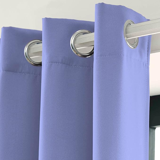 LA PALMA Thermal Insulated Blackout Darkening Grommet Living Room Curtains Window Drapes for Bedroom Pack of 2 Panels