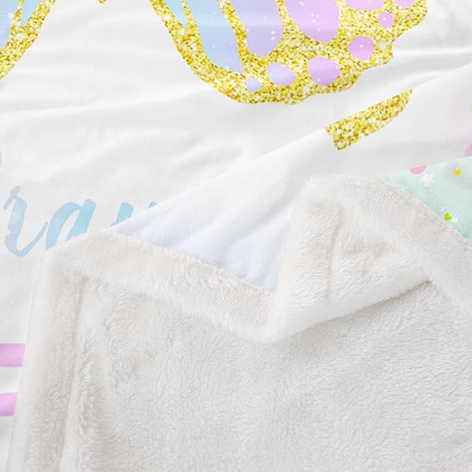 Feelyou Girls Butterfly Fleece Throw Blanket 40"x50" Kids Pink Blue Sherpa Blanket Plush Fuzzy for Bed Couch Chair Living Room, Butterflies Lover Bed Blanket Glitter Room Decor