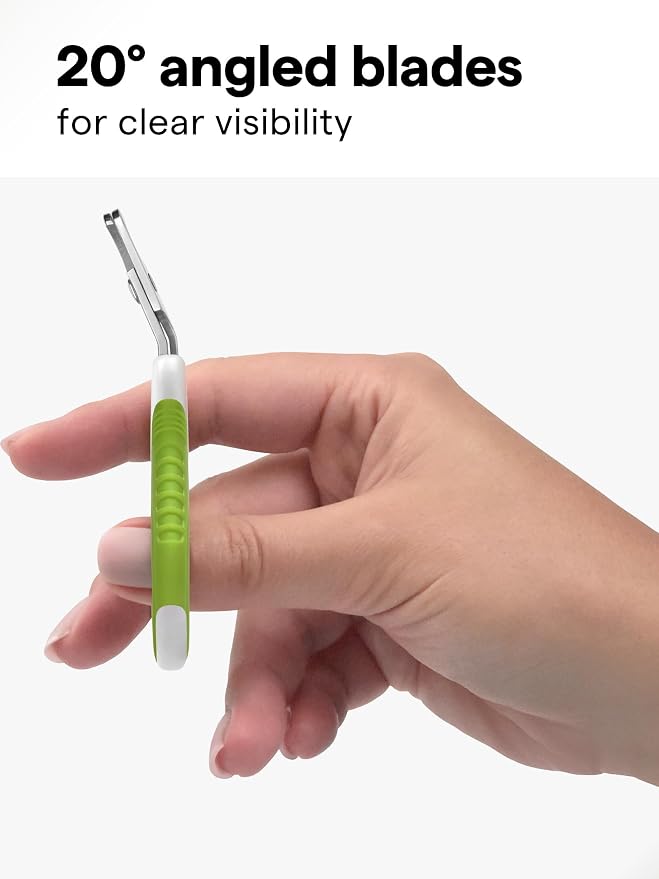 Pet Nail Clippers for Indoor Cats & Small Animals - Precision Angled Blades & Steady Grip - Ideal for Kittens Tiny Dogs Rabbits Birds - Nail Trimmer & Claw Scissors for Home Grooming - eBook + App