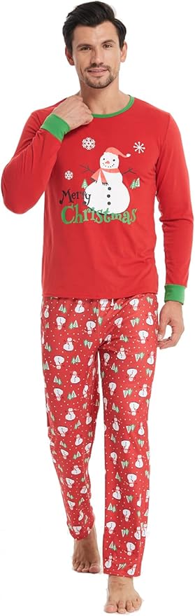 YIJIU Christmas Pajamas Cute Deer Print Long Sleeve Totem PJS Set