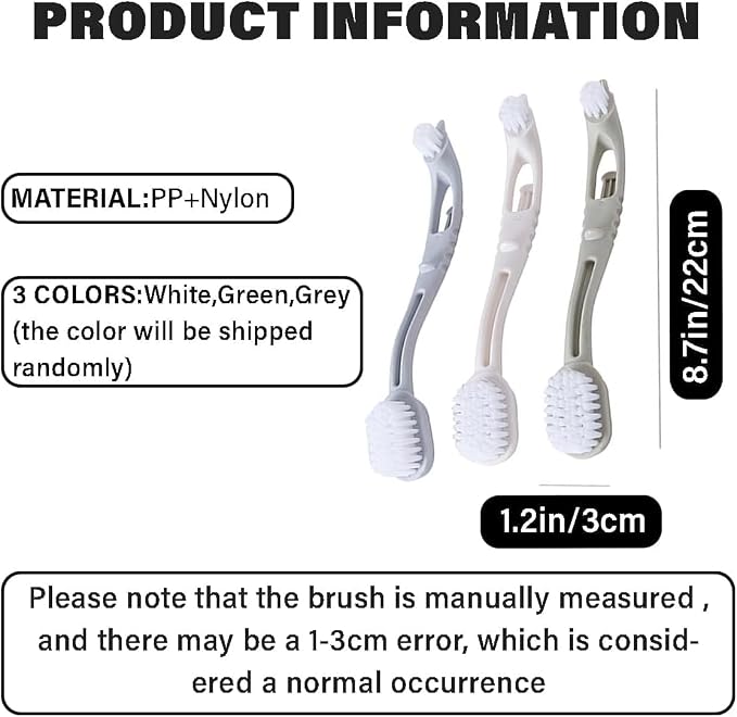 Bird Cage Cleaner with Double Brush Heads Long Handle Cleaning Tool for Small Animal Ferret Bunny Guinea Pigs Cages Food Bowl Pads Groomming (6PC)