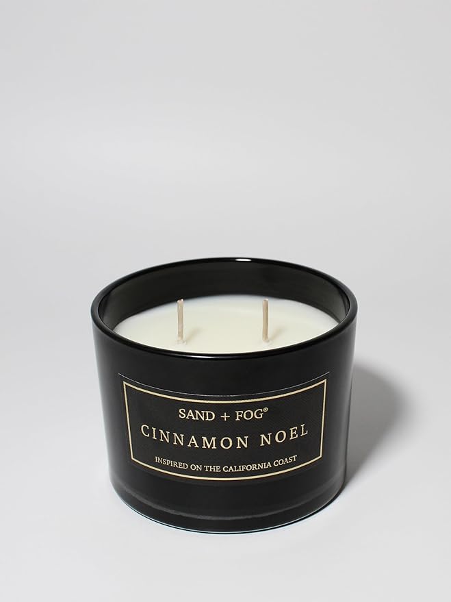 Sand + Fog Scented Candle - Cinnamon Noel– Additional Scents and Sizes – 100% Cotton Lead-Free Wick - Luxury Air Freshening Jar Candles - Perfect Home Decor – 12oz