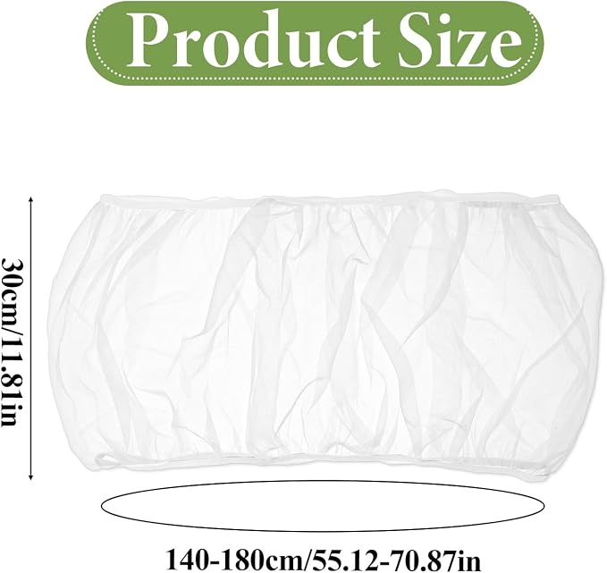 Trinkrittey Bird Cage Seed Catcher White Bird Cage Net Cover Adjustable Birds Cages Netting Seed Catcher Stretchy Birds Cages Guard for Parrot Enclosures