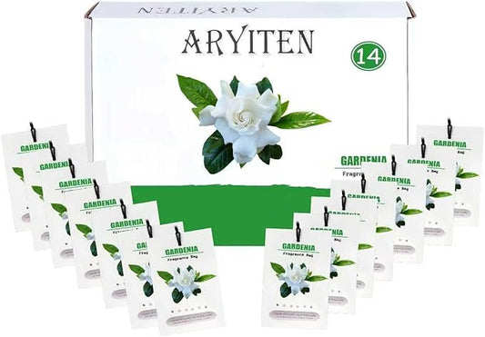14 Packs Large Gardenia Scented Sachets for Closet Deodorizer Drawers, Hanging Long Lasting Potpourri Bags Home Fragrance Air Freshener