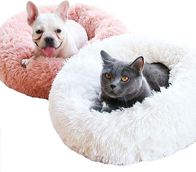 Cat Bed for Indoor Cats,Mini Plush Self Warming Kitten Bed, 20 Inch | Soft Round Fluffy Dog Bed and Cat Nest for Kittens and Small Dogs, Cozy Medium Bed for Indoor and Warm Autumn or Winter Sleep