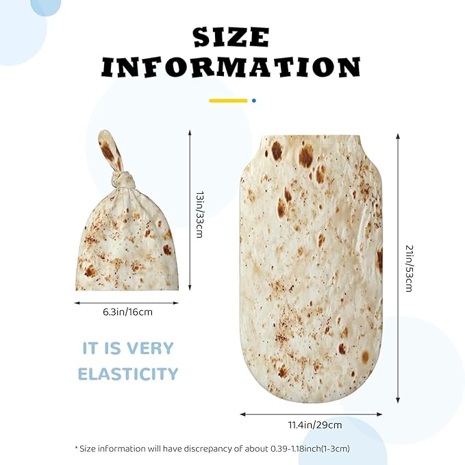 Newborn Swaddle Blankets and Hat Set Soft Cotton Baby Swaddle Wrap Warm Infant Receiving Blanket Burritos Tortilla-3