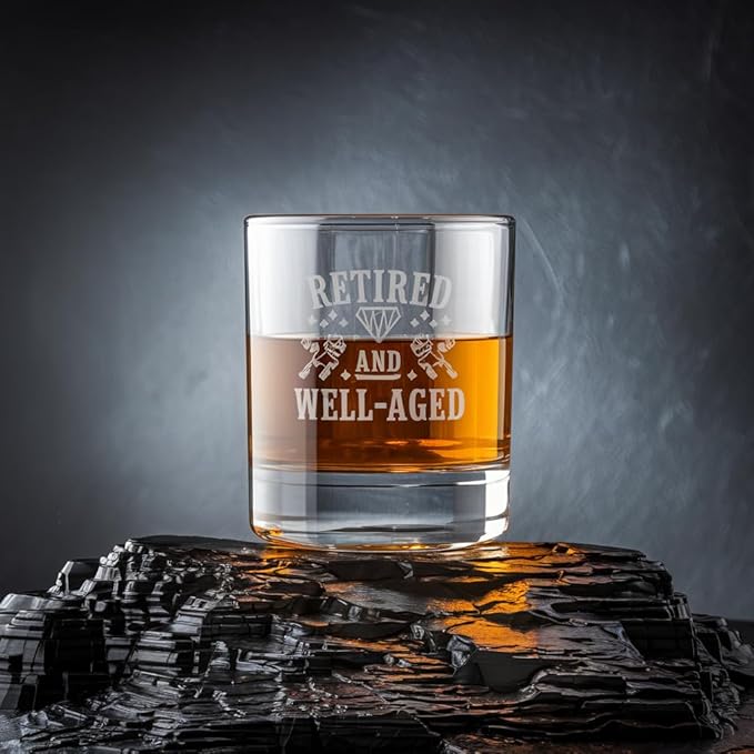 Personalized Whiskey Glass – Custom Engraved Rocks Glass, Sand Carved for Deep Etching – Heavy Base Old Fashioned Glasses for Bourbon, Scotch, Cocktails – 10.5 oz – Unique Gift for Men, Dad, Husband