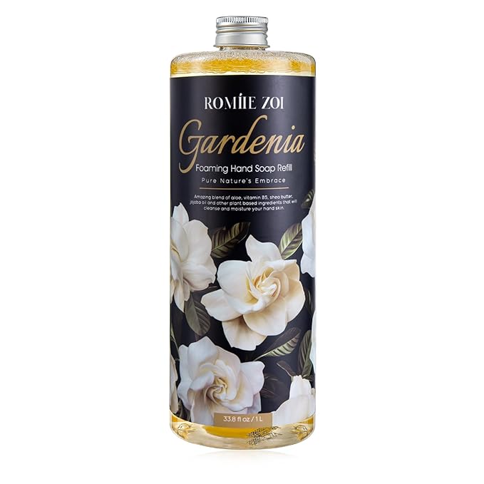 ROMIIE ZOI Foaming Hand Soap Refill, Gardenia, Gentle & Moisturizing Formula, 1 L/ 33.8 FL OZ