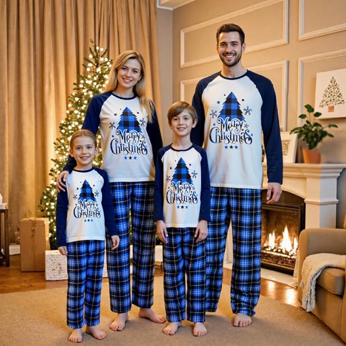 Christmas Family Pajamas Matching Sets, Matching Christmas Pjs For Family and Dog, Holidays Jammies Family Pjs Set