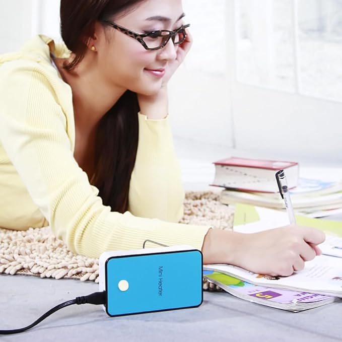 Safety Energy-saving Heater Mini Portable Room Office Desktop Electric Fan Heater Air Warmer Blue