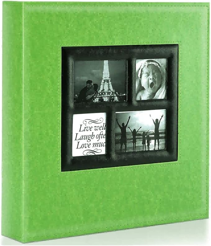 Ywlake Photo Album 4x6 1000 Pockets Photos, Extra Large Capacity Family Wedding Picture Albums Holds 1000 Horizontal and Vertical Photos Green