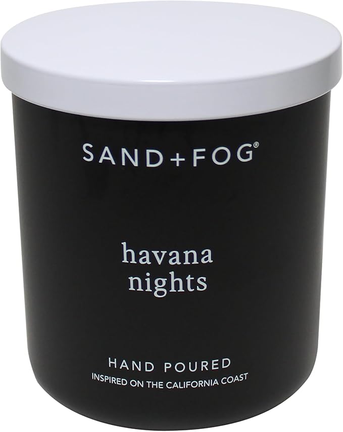 Sand + Fog Scented Candle - Havana Nights – Additional Scents and Sizes – 100% Cotton Lead-Free Wick - Luxury Air Freshening Jar Candles - Perfect Home Decor – 10oz