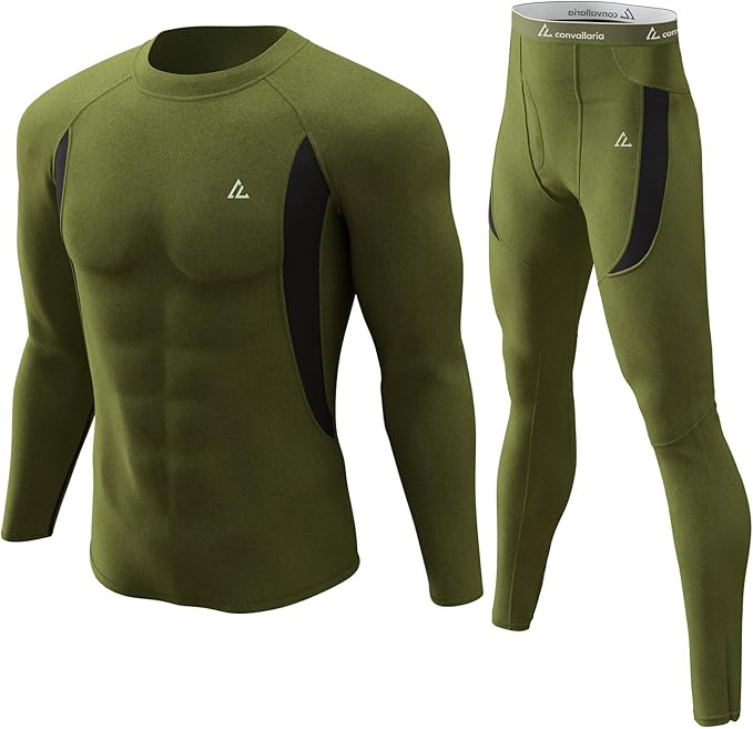 CL convallaria Thermal Underwear Long Johns Set Mens Winter Gift Hunting Gear Sport Base Layer Bottom Top