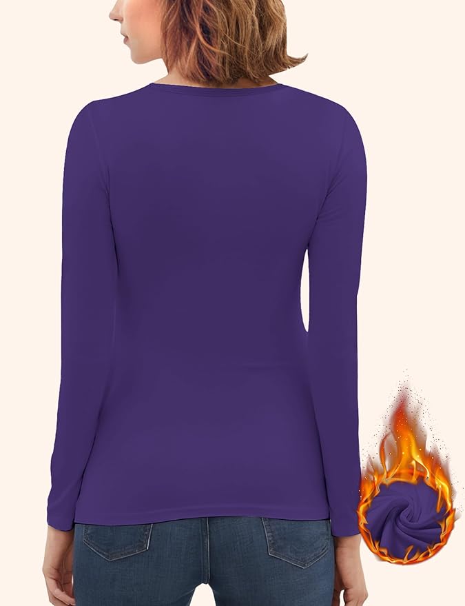 Women's Long Sleeve Thermal Underwear Lightweight Compression Baselayer Shirt Women Clothing Premium Comfort Winter Tops
