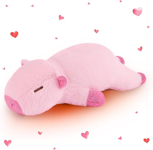1.8lb Pink Capybara Stuffed Animals Plush Microwavable Heating Pad-Pink Capybara Heating Pads for Cramps &Period Pain Relief, Heatable & Coolable Stuffed Animals Bedtime Birthday Gift for Women Kids