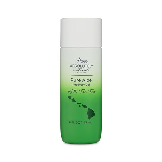 Absolutely Natural - 100% Pure Aloe Vera Cooling Gel - Lotion for Sunburn Relief & Rashes - Premium Sun Care with Vitamin E, Eucalyptus - 6 oz