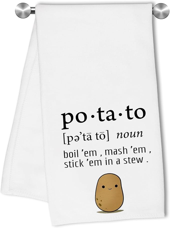 Potato Kitchen Towels Dish Towel Tea Towel Absorbent Hand Towels Decorative for Bathroom Kitchen Home Decor,Potato Gifts Ideal Housewarming Gift for Women,Men,Hostesses,Friends,Chefs