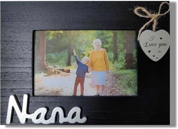 Grandma Picture Frame 4x6 Horizontal,I Love You So Nana Photo Frame with Heart,Grandparents Day Gift,Gift for Grandma from Grandchildren, Nana Picture Frame Heart (Nana Horizontal)