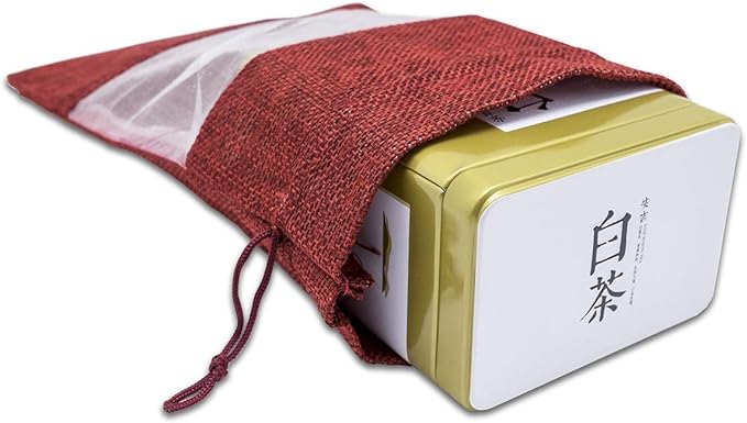 12-Pack Large Linen Burlap & Organza Gift Bags w. Drawstrings (6.5x8.5 in, Maroon) - Party Favors, Presents, Samples & Treats Mesh Pouch by The Display Guys