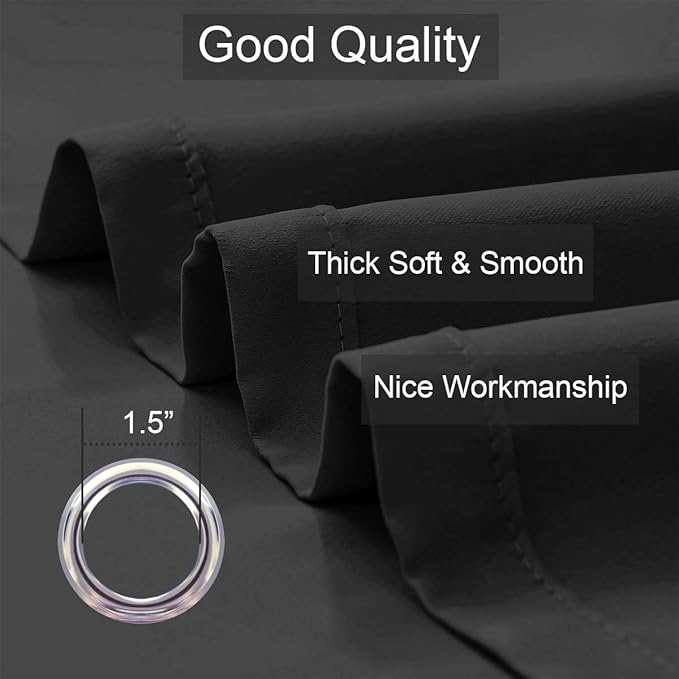 LA PALMA Thermal Insulated Blackout Darkening Grommet Living Room Curtains Window Drapes for Bedroom Pack of 2 Panels