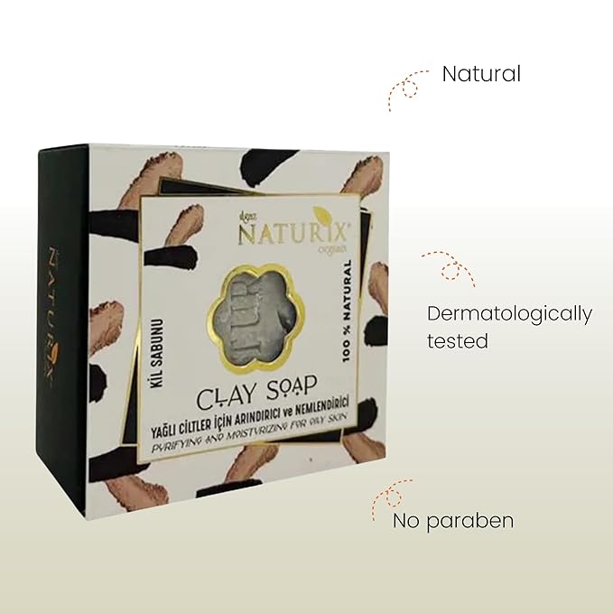 Organic Bar Soap Moisturizing Soap Made from Natural Oil | Hair Hand Face Body Bath Wash | Skin Care Cleanser Shampoo (Clay)