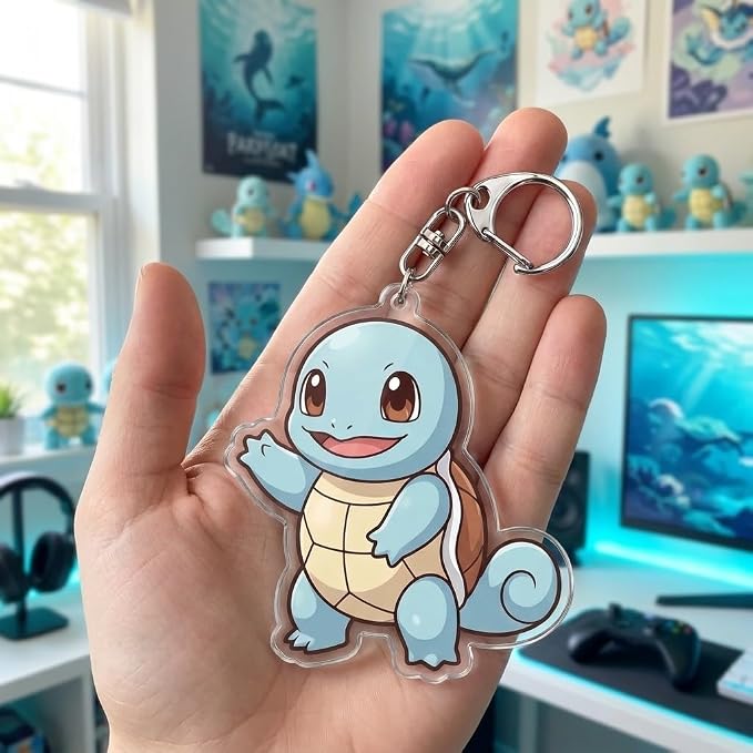 PumpCar Acrylic Keychain Double-Sided Charm Key Ring with Metal Clip Backpack Charm Bag and Car Key Accessory Collectible