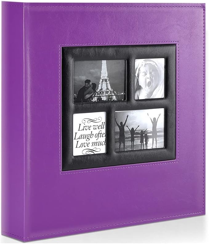 Ywlake Photo Album 4x6 1000 Pockets Photos, Extra Large Capacity Family Wedding Picture Albums Holds 1000 Horizontal and Vertical Photos Purple