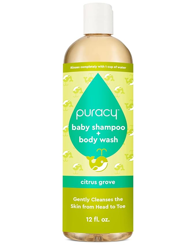 Puracy Shampoo & Body Wash for Children, Gently Scented Natural Baby Wash for Sensitive Skin, Plant-Based Baby Shampoo and Daily Bath Soap, Nourishes & Protects, 12 Ounce
