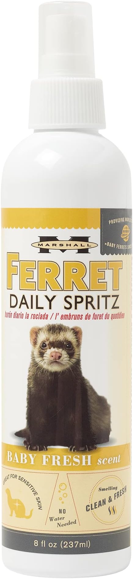 Marshall Ferret Daily Spritz Conditioner – 8 oz – Gentle Hydrating Grooming Spray – Softens, Freshens & Conditions Coat Between Baths – Baby Fresh Scent