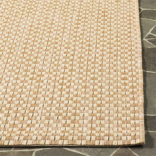 SAFAVIEH Washable Rug Outdoor Courtyard Collection - 2'3" x 10' Runner, Natural & Cream, Non-Shedding & Easy Cleaning, Ideal for Patio, Entryway, Mudroom, Hallway, Kitchen (CY8653-03021)