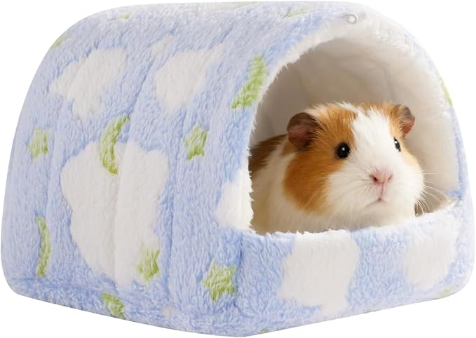 Guinea Pig Hideout Winter Warming Guinea Pig House,Washable Hamster Hideout Small Winter Fluffy Warm Cave for Parrot, Hamsters, Guinea Pigs & Small Animals, Machine Washable Cozy