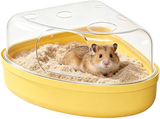 Hamster Bath Tub Bathing Digging Transparent Leakproof | Hamster Cage Bathing Sand Box for Mouse Chinchilla Enrichment Play Sleeping Foraging Potty