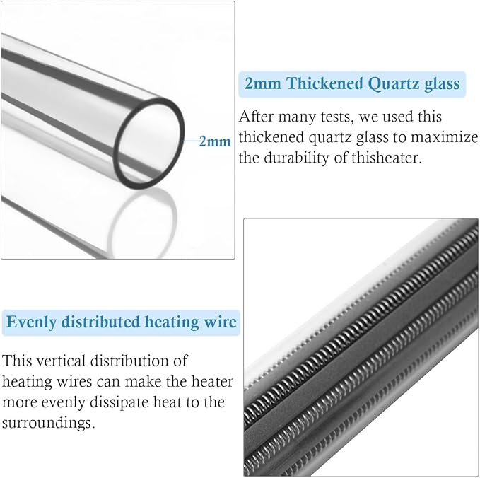 HITOP 25W 50W Adjustable Aquarium Heater, Submersible Fish Tank Heater Thermostat with Suction Cup