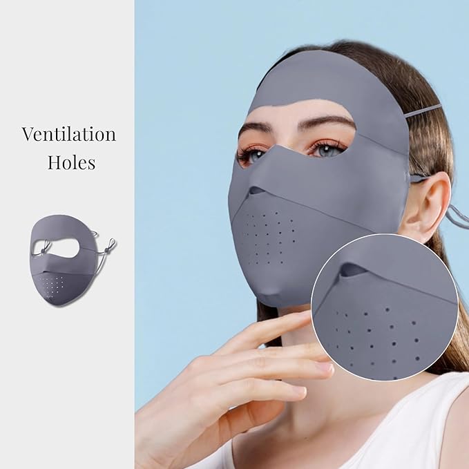 Full-Face Sun Protection Mask Face Cover Summer Breathable UV Protection Outdoor Wear for Women