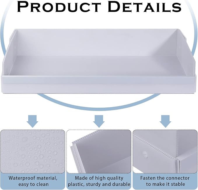 Geelin 2 Pack 26" x 13.5" Corrugated Plastic Cage Liners Base 1 x 2 Panel Size Guinea Pig Cage Liner for Guinea Pigs Hedgehogs Rabbits Applied with C&C Cages, White