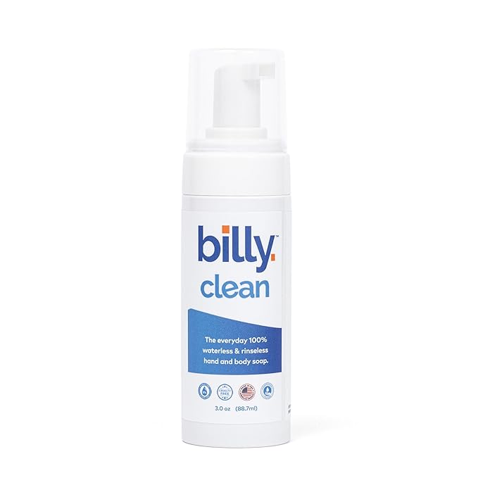 Billy Clean Big 100% Natural No Rinse Waterless Soap, Hand and Body, Travel Size Foaming Hand Sanitizer Alcohol Free, Elderly and Kids