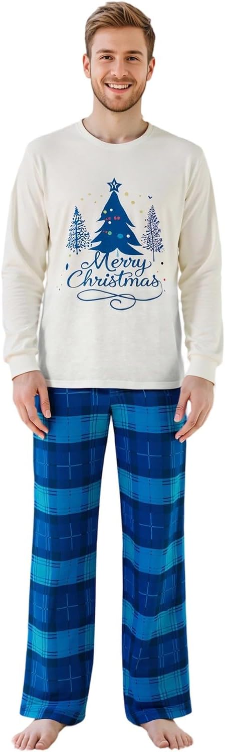 Matching Family Christmas Pajamas Set Elk/Tree/Plaid Holiday Sleepwear Xmas Family Jammies