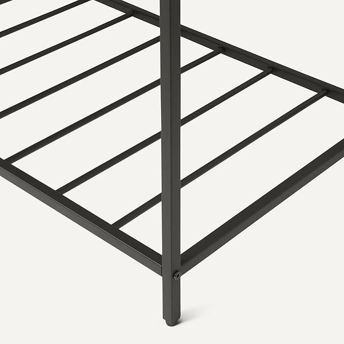 Amazon Basics Kitchen Island with 3 Storage Shelves, Black and Oak Effect