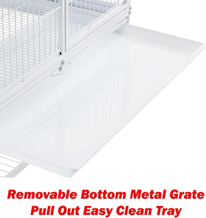Two Full Story Deluxe Double Unit 4-Tier Chew-Proof Tight 1/2-Inch Bar Spacing Double Durable Front Doors Feisty Ferret Hammock Squirrel Chinchilla Rat Hamster Gerbil Small Animal Critter Rolling Cage