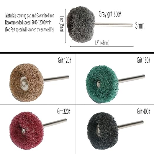 69Pcs Abrasive Wheel Buffing Polishing Wheel Wire Brushes Set for Rotary Tool Accessories,Shank 3mm Mini Brush Polishing Kit,for Power-Operated Grinders