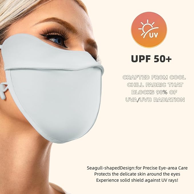 UPF 50+ UV Sun Protection Face Cover/Neck Balaclava Reusable Face Mask Dustproof Cooling Breathable