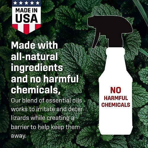 Exterminators Choice Gecko & Lizard Defense Spray - 128 Fl Oz - Unscented - Kid & Pet Safe Lizard Control - Natural Essential Oils for Reptile Protection - 1 Gallon Spray for Garden Defense