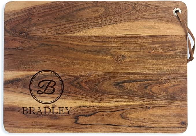 Engraved Initial Acacia Personalized Cutting Board