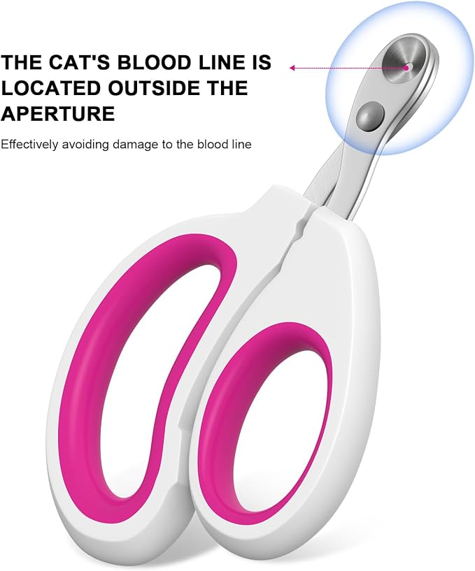 Aogeili Cat Nail Clippers - Stainless Steel, Non-Slip, Safe for Small Pets | Practical Pet Nail Clipper For Small Animals. Ergonomic Non-Slip Handle For Safe, Easy Trimming At Home For Kittens & Puppies