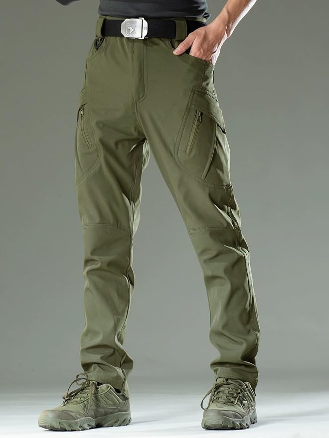 AUTIWITUA Men's Tactical Cargo Pants Water Resistant Lightweight Hiking Pants Outdoor Work Pants with Multi Pockets(No Belt)
